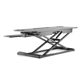 DIGITUS Standfuß zur Höhenverstellung der Arbeitsfläche zum Sitzen/Stehen 95x61x11-46cm; Untere Tastatur- und Mausablage