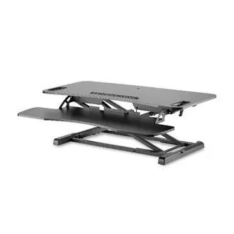 DIGITUS Standfuß zur Höhenverstellung der Arbeitsfläche zum Sitzen/Stehen 95x61x11-46cm; Untere Tastatur- und Mausablage