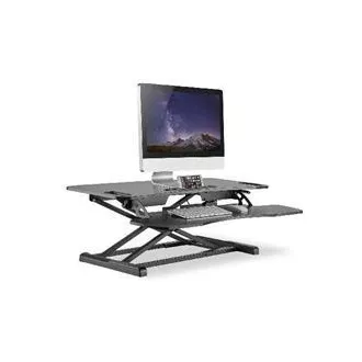 DIGITUS Standfuß zur Höhenverstellung der Arbeitsfläche zum Sitzen/Stehen 95x61x11-46cm; Untere Tastatur- und Mausablage
