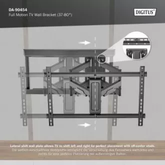 DIGITUS Vollbewegliche TV-Wandhalterung 37-80", max. 60 kg Belastung, VESA: 200x100, 200x200, 300x200, 400x200, 300x300, 400x300
