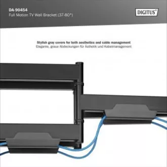 DIGITUS Vollbewegliche TV-Wandhalterung 37-80", max. 60 kg Belastung, VESA: 200x100, 200x200, 300x200, 400x200, 300x300, 400x300
