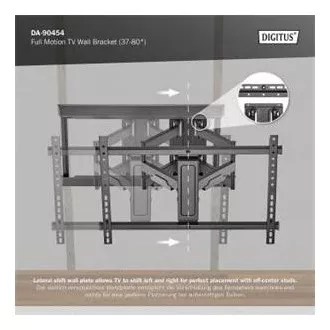 DIGITUS Vollbewegliche TV-Wandhalterung 37-80", max. 60 kg Belastung, VESA: 200x100, 200x200, 300x200, 400x200, 300x300, 400x300