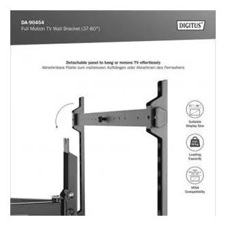 DIGITUS Vollbewegliche TV-Wandhalterung 37-80", max. 60 kg Belastung, VESA: 200x100, 200x200, 300x200, 400x200, 300x300, 400x300