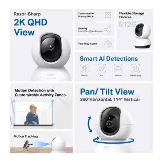 TP-LINK Tapo C220 - IP-Kamera mit Neigung und WiFi, 4MP (2560*1440), ONVIF TP-LINK Tapo C220 - IP-Kamera mit Neigung und WiFi, 4MP (2560*1440), ONVIF