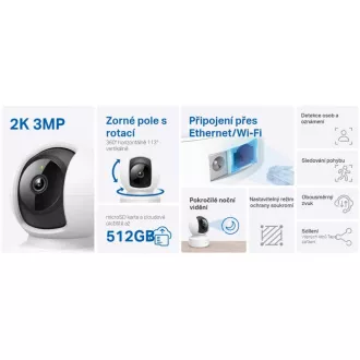 TP-Link Tapo C212 - IP-Kamera mit Neigung und WiFi, 3MP (2304 x 1296), ONVIF TP-Link Tapo C212 - IP-Kamera mit Neigung und WiFi, 3MP (2304 x 1296), ONVIF