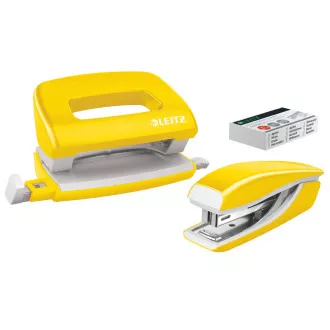 LEITZ Mini Hefter und Locher Set WOW, gelb LEITZ Mini Hefter und Locher Set WOW, gelb