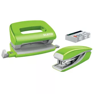 LEITZ Mini Hefter und Locher Set WOW, grün LEITZ Mini Hefter und Locher Set WOW, grün