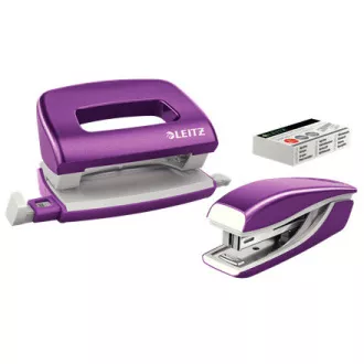 LEITZ Mini Hefter und Locher Set WOW, lila
