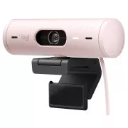 Logitech Webcam BRIO 500, Full HD, 4-facher Zoom, RightLight 4 mit HDR, rosa, USB-C