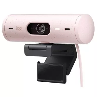 Logitech Webcam BRIO 500, Full HD, 4-facher Zoom, RightLight 4 mit HDR, rosa, USB-C