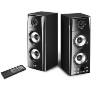 Genius SP-HF2800 BT, Lautsprecher, 2.0, 60W, Bluetooth, TWS-Technologie, Holz, USB, Fernbedienung, schwarz