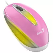 Genius DX-Mini / Maus, kabelgebunden, optisch, 1000DPI, 3 Tasten, USB, RGB LED, pink