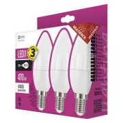 Emos LED-Lampe CANDLE, 6W/40W E14, NW neutralweiß, 470 lm, Classic, F, 3 PACK
