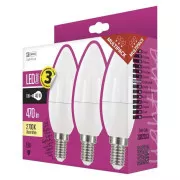 Emos LED-Lampe CANDLE, 6W/40W E14, WW warmweiß, 470 lm, Classic, F, 3 PACK
