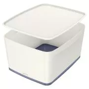 LEITZ Aufbewahrungsbox mit Deckel MyBox, Größe L, weiß/grau