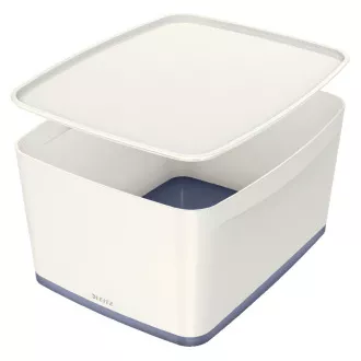 LEITZ Aufbewahrungsbox mit Deckel MyBox, Größe L, weiß/grau