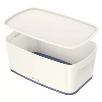 LEITZ Aufbewahrungsbox mit Deckel MyBox, Größe S, weiß/grau