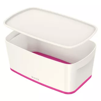 LEITZ Aufbewahrungsbox mit Deckel MyBox, Größe S, weiß/rosa