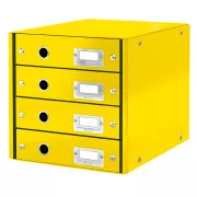 LEITZ Click&Store Schubladenbox, 4 Schubladen, gelb