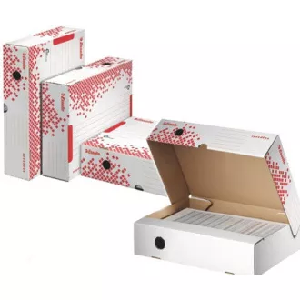 LEITZ Esselte Speedbox Schnellhefterbox 80 mm, weiß-rot