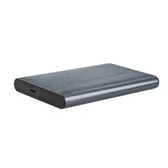Gembird Externer 2,5" Laufwerksschacht, USB 3.1, Typ-C, gebürstetes Aluminium, grau