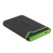 TRANSCEND 2TB StoreJet 25M3C SLIM, 2,5", USB-C (3.1 Gen 1) Externes Anti-Shock Laufwerk, schlankes Profil, grau/grün