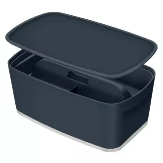 LEITZ Aufbewahrungsbox mit Deckel MyBox Cosy Organizer mit Griff, Größe S, Samtgrau LEITZ Aufbewahrungsbox mit Deckel MyBox Cosy Organizer mit Griff, Größe S, Samtgrau