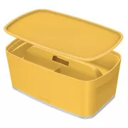 LEITZ Aufbewahrungsbox mit Deckel MyBox Cosy   Organizer mit Griff, Größe S, warmes Gelb