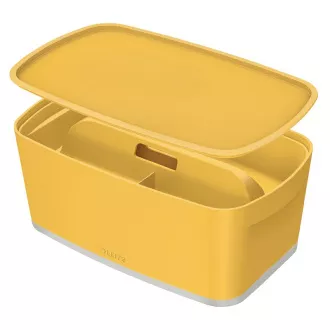 LEITZ Aufbewahrungsbox mit Deckel MyBox Cosy Organizer mit Griff, Größe S, warmes Gelb LEITZ Aufbewahrungsbox mit Deckel MyBox Cosy Organizer mit Griff, Größe S, warmes Gelb