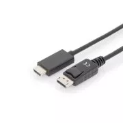 Digitus Kabel Adapter DisplayPort, DP - HDMI Typ A, M/M, 2,0 m, mit Blockierung, DP 1.2_HDMI 2.0, 4K / 60Hz, CE, bl