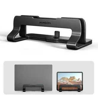 AXAGON STND-VB Vertikaler Aluminium-Laptopständer für 10"-17,3"-Geräte, verstellbarer Abstand, schwarz AXAGON STND-VB Vertikaler Aluminium-Laptopständer für 10"-17,3"-Geräte, verstellbarer Abstand, schwarz