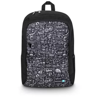 CONNECT IT Doodle Rucksack, 15,6" , 5 Taschen, Regenhülle, BLACK