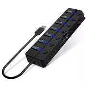 CONNECT IT Mighty Switch 2 USB-A Hub, (4xUSB-A 3.0, 3xUSB-A 2.0), extern, SCHWARZ