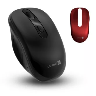 CONNECT IT LONG LIFE kabellose optische Silent-Maus, (  2x AA-Batterien gratis), schwarzes Cover austauschbar, SCHWARZ