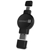 CONNECT IT WatchTravelCharge Qi Drahtloses Ladegerät (Apple,Samsung) USB-A/USB-C, SCHWARZ