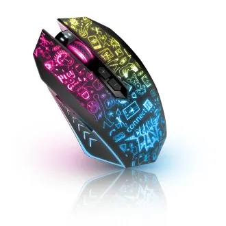 CONNECT IT DOODLE 2 PRO kabellose Gaming-Maus, 4800 DPI, hintergrundbeleuchtet, SCHWARZ