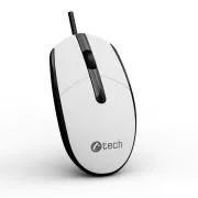 C-TECH Maus WM-10, USB, 1200 DPI, weiß-schwarz