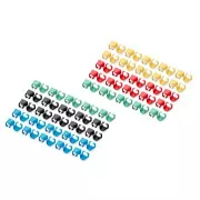 DIGITUS Farbclips für Patchkabel, 100er Pack, gemischt (20 Stück in jeder Farbe: rot, grün, blau, gelb, schwarz)