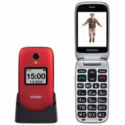 EVOLVEO EasyPhone FS, 2.8" aufklappbares Mobiltelefon für Senioren mit Ladestation (rot)
