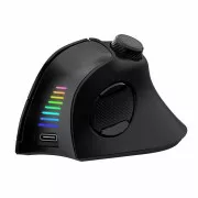 EVOLVEO TwinVerti, kabellose vertikale ergonomische Maus, hintergrundbeleuchtet, leise, 2.4GHz Bluetooth, schwarz