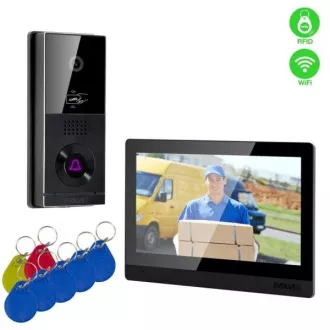 EVOLVEO DoorPhone AHD10, Home WiFi Video-Telefonanlage mit Türsteuerung und RFID, schwarzer 10" Monitor, 32GB