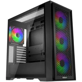 EVOLVEO Rhino, eATX/ATX-Gehäuse, 4 × 120-mm-ARGB-Lüfter, Seitenwand aus gehärtetem Glas Frontblende mit Gitter EVOLVEO Rhino, eATX/ATX-Gehäuse, 4 × 120-mm-ARGB-Lüfter, Seitenwand aus gehärtetem Glas Frontblende mit Gitter