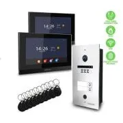 EVOLVEO DoorPhone ID-2, 2-Draht-Videotelefon für zwei Wohnungen mit RFID, Fingerabdruckerkennung und Unterstützung für ONVIF-Kameras