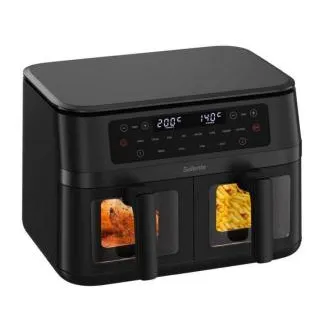 Salente DoubleAir, Dual-Heißluftfritteuse, 11 l, schwarz Salente DoubleAir, Dual-Heißluftfritteuse, 11 l, schwarz