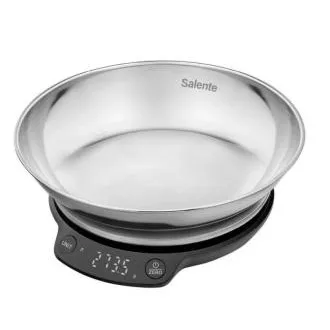 Salente Rimare, Küchenwaage, 5 kg, Edelstahlschale, schwarz/Edelstahl