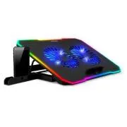 EVOLVEO CoolPro, Kühlunterlage für Notebooks, 2 Lüfter, RGB-Hintergrundbeleuchtung, schwarz