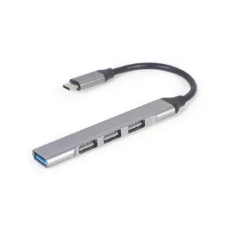 Gembird USB Typ-C Hub mit 4 Anschlüssen USB 3.1 (Gen 1), silber Gembird USB Typ-C Hub mit 4 Anschlüssen USB 3.1 (Gen 1), silber