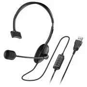 Genius HS-100U Headset, Headset, einohrig, kabelgebunden, mit Mikrofon, Lautstärkeregler, USB, schwarz