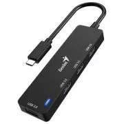 Genius UH-400 USB Hub, extern, USB-C auf 4× USB 3.0, 15cm, schwarz