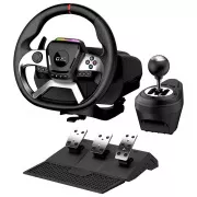 Genius GX Gaming SpeedMaster X5 FF Lenkrad, Pedale, Schalthebel, für PC, PS4, Xbox One, Vibration, schwarz und silber